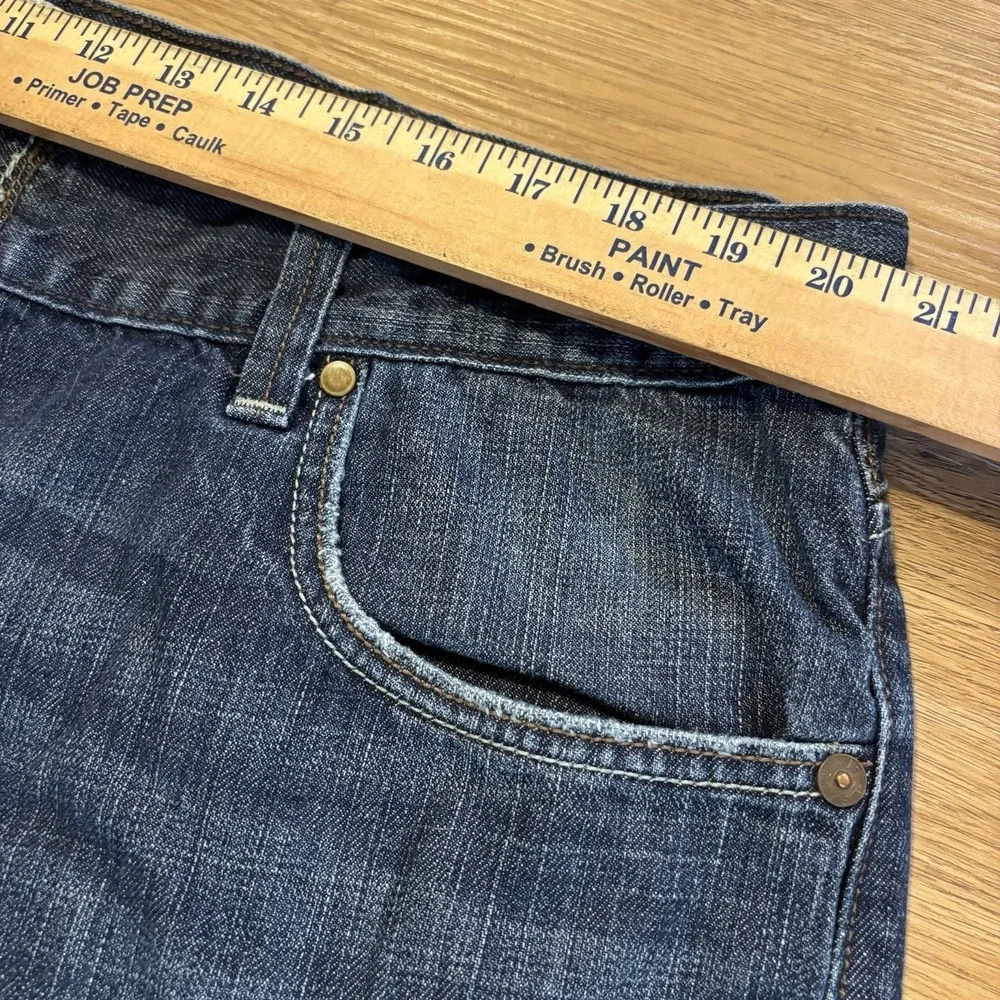Levis Ramp Flat Front Jean Shorts Men's 42 Relaxed Blue Denim Flap Pockets Y2K